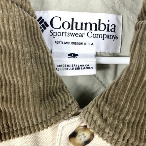 Columbia Unisex Heavy Jacket Beige zipper Sz L - Picture 10 of 12